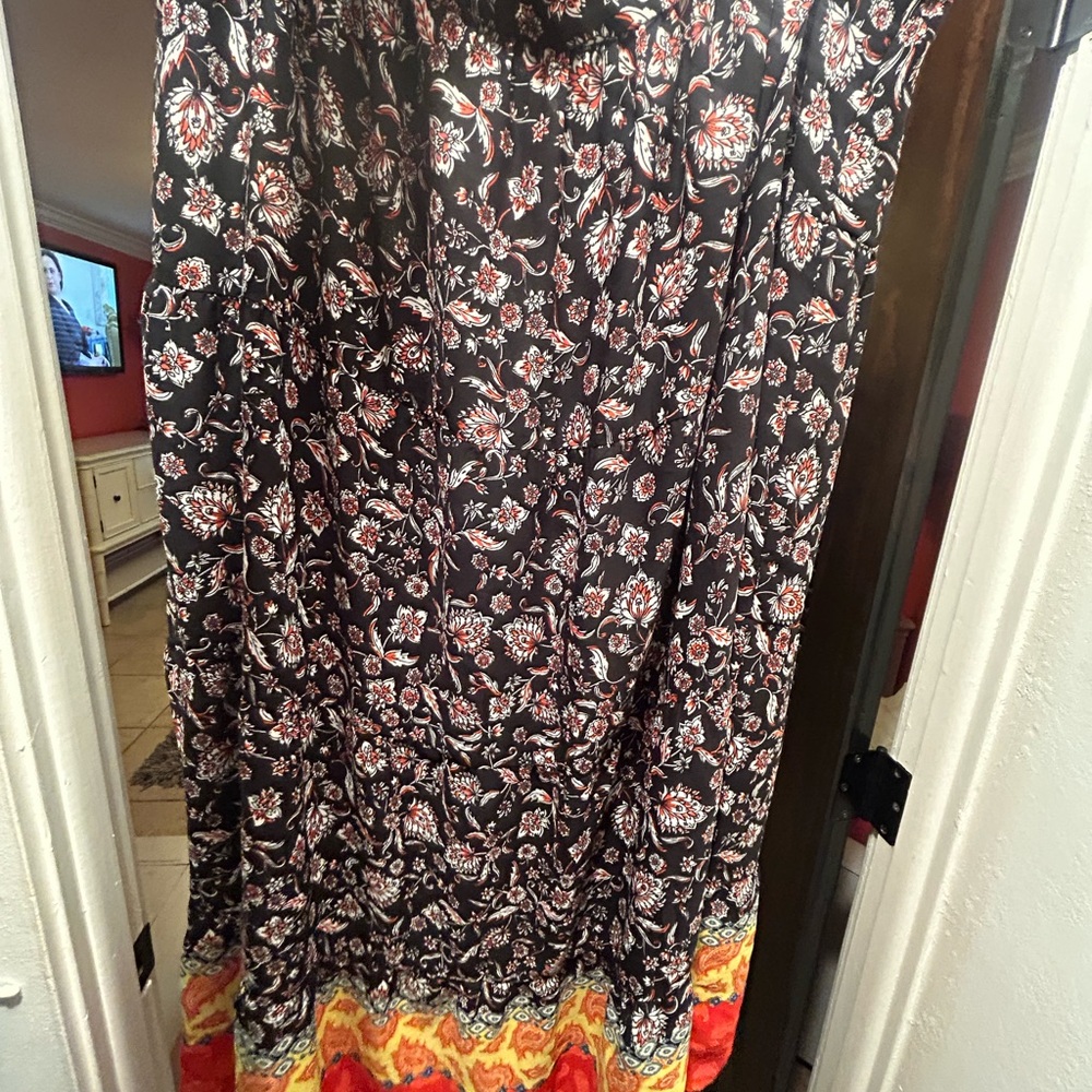 Floral skirt with Red and Yellow Accents